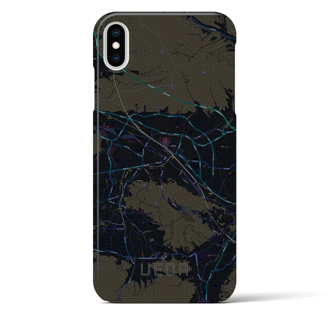 【上田(長野県)】地図柄iPhoneケース(バックカバータイプ)