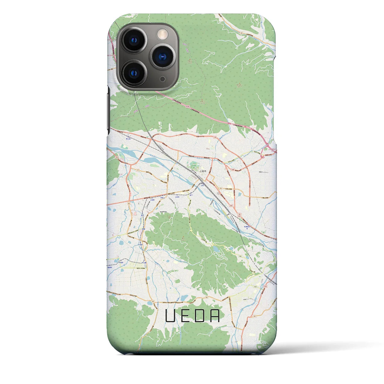 【上田(長野県)】地図柄iPhoneケース(バックカバータイプ)