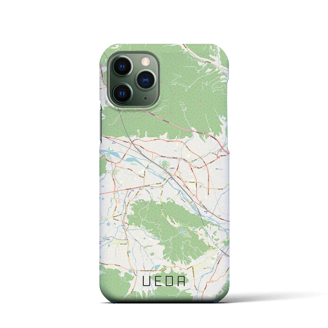 【上田(長野県)】地図柄iPhoneケース(バックカバータイプ)