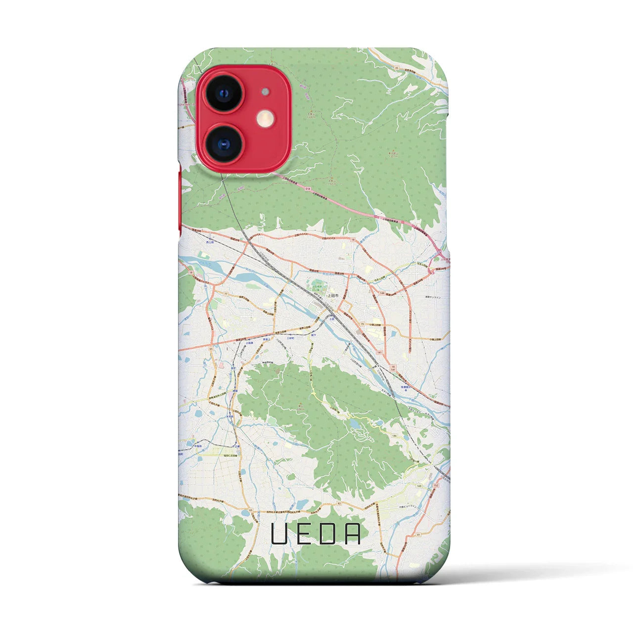 【上田(長野県)】地図柄iPhoneケース(バックカバータイプ)