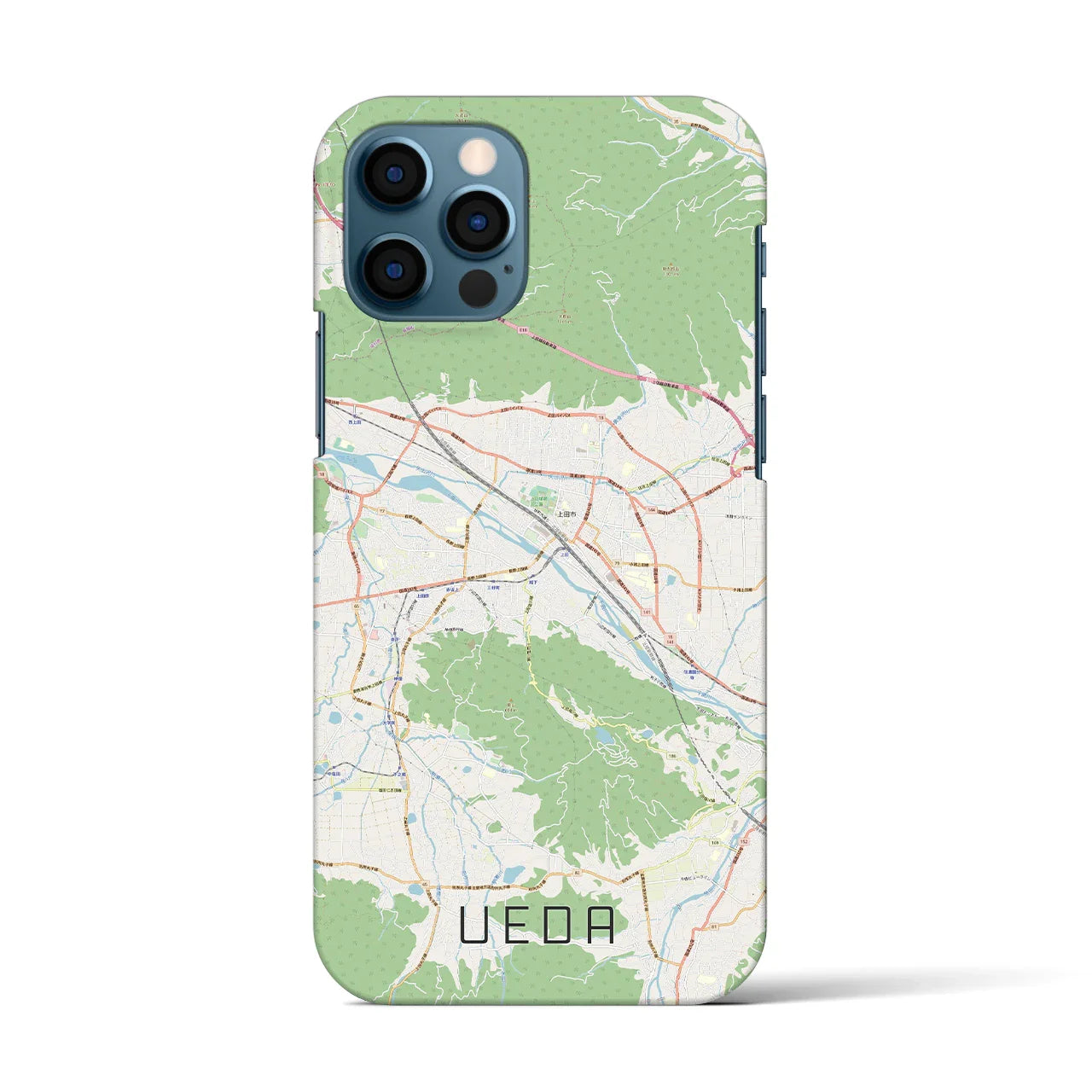 【上田(長野県)】地図柄iPhoneケース(バックカバータイプ)