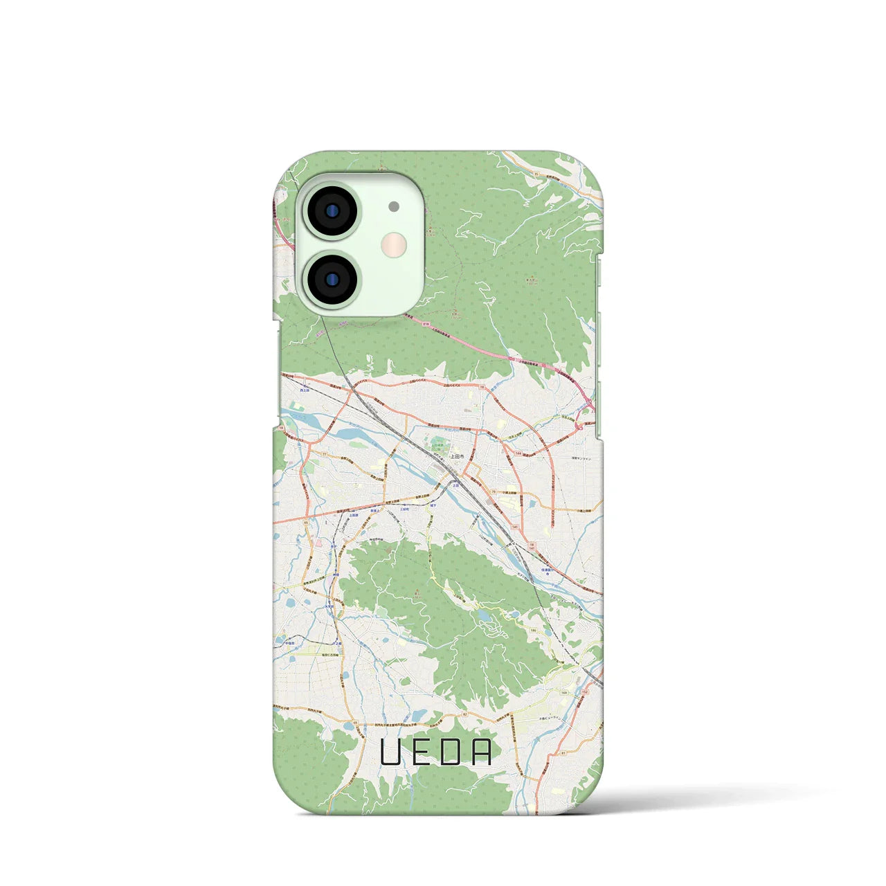 【上田(長野県)】地図柄iPhoneケース(バックカバータイプ)