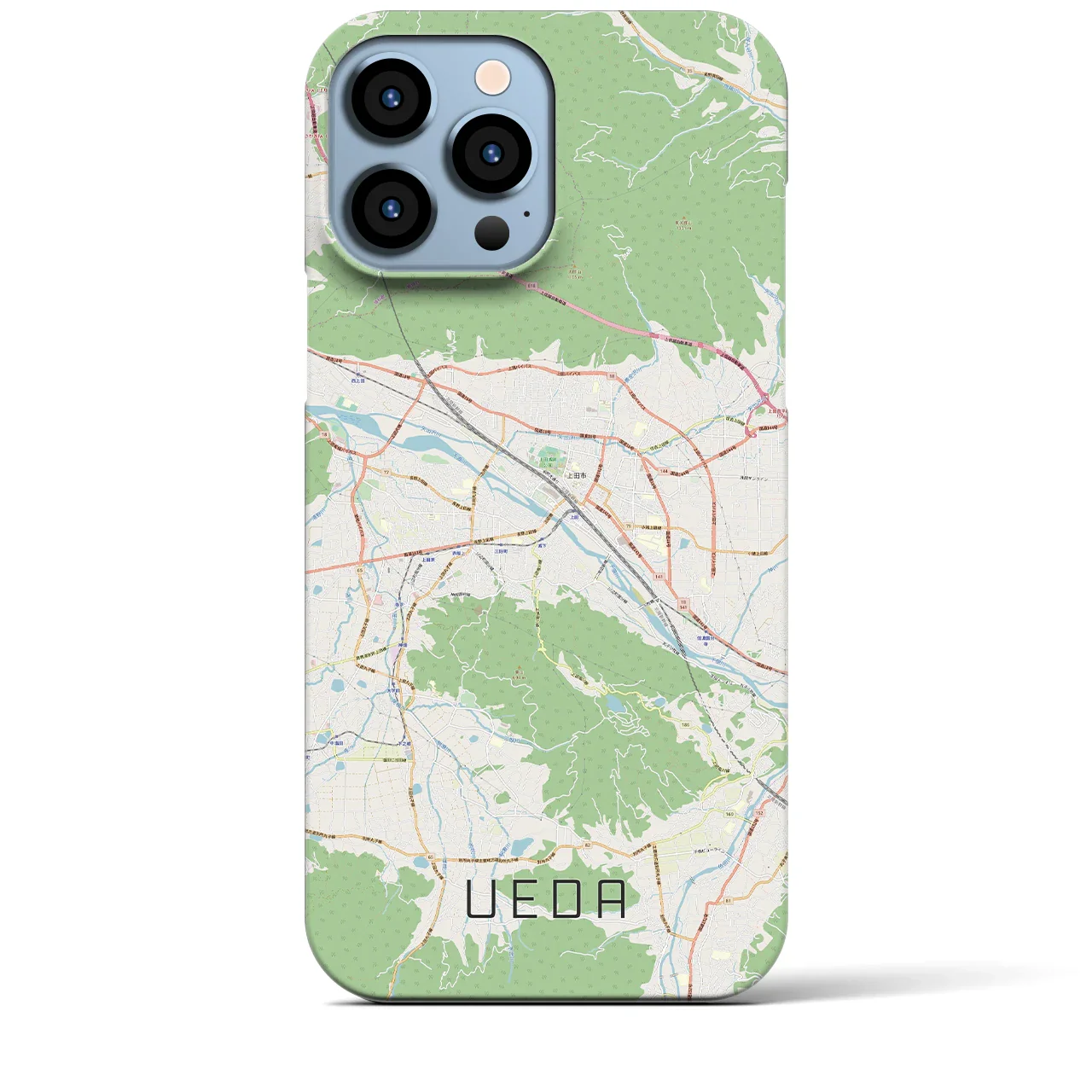 【上田(長野県)】地図柄iPhoneケース(バックカバータイプ)