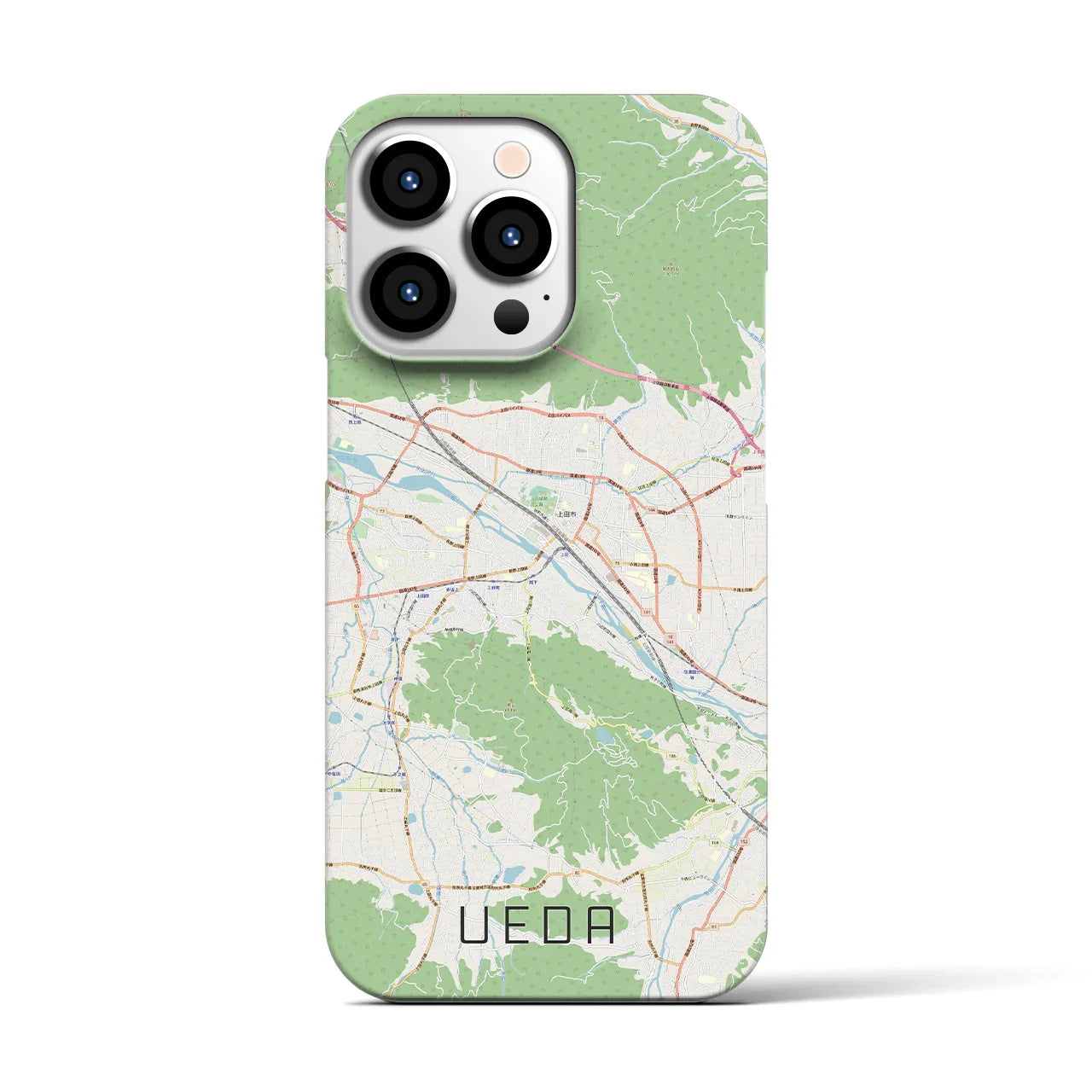 【上田(長野県)】地図柄iPhoneケース(バックカバータイプ)