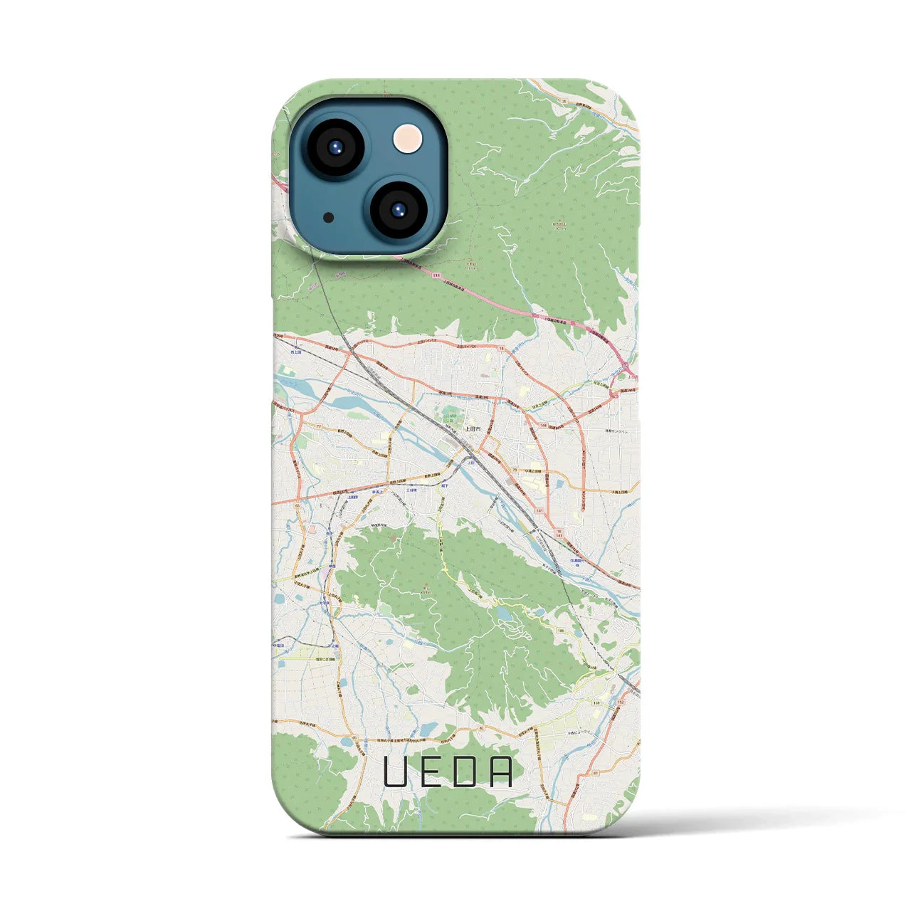 【上田(長野県)】地図柄iPhoneケース(バックカバータイプ)