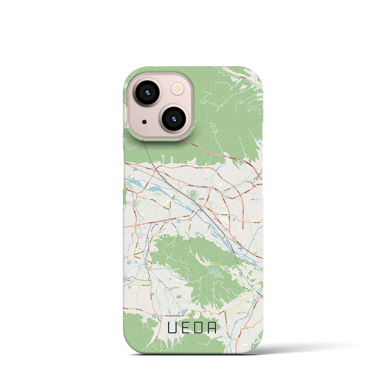 【上田(長野県)】地図柄iPhoneケース(バックカバータイプ)