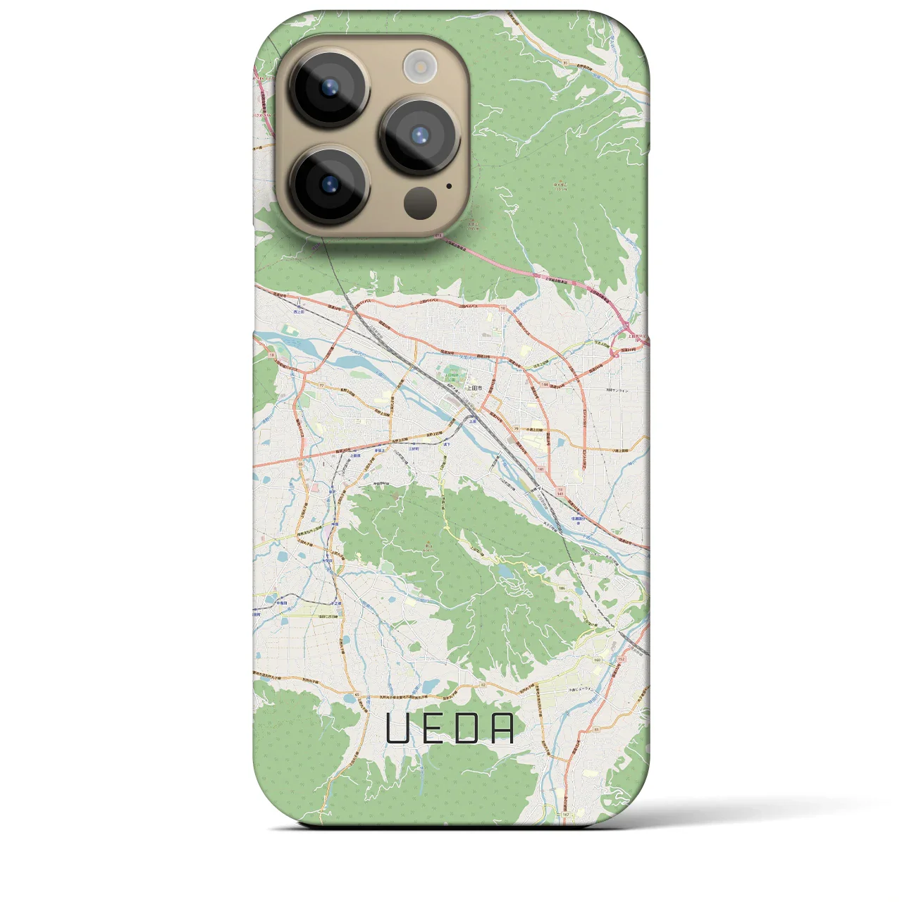 【上田(長野県)】地図柄iPhoneケース(バックカバータイプ)