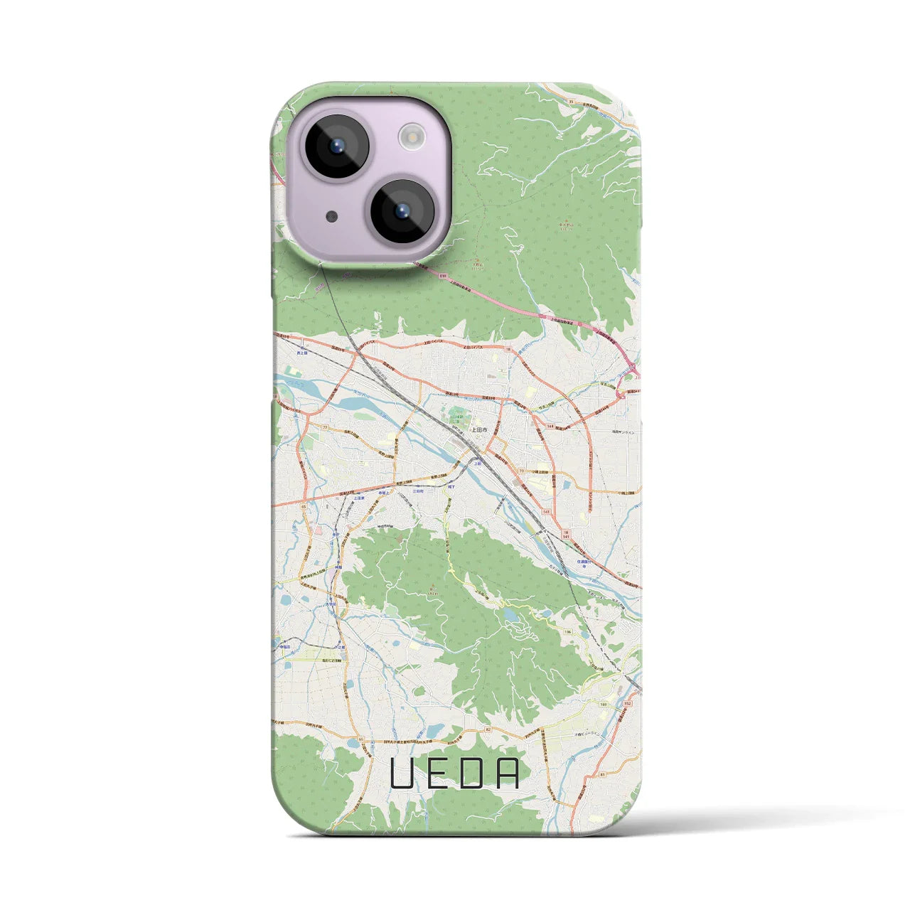 【上田(長野県)】地図柄iPhoneケース(バックカバータイプ)