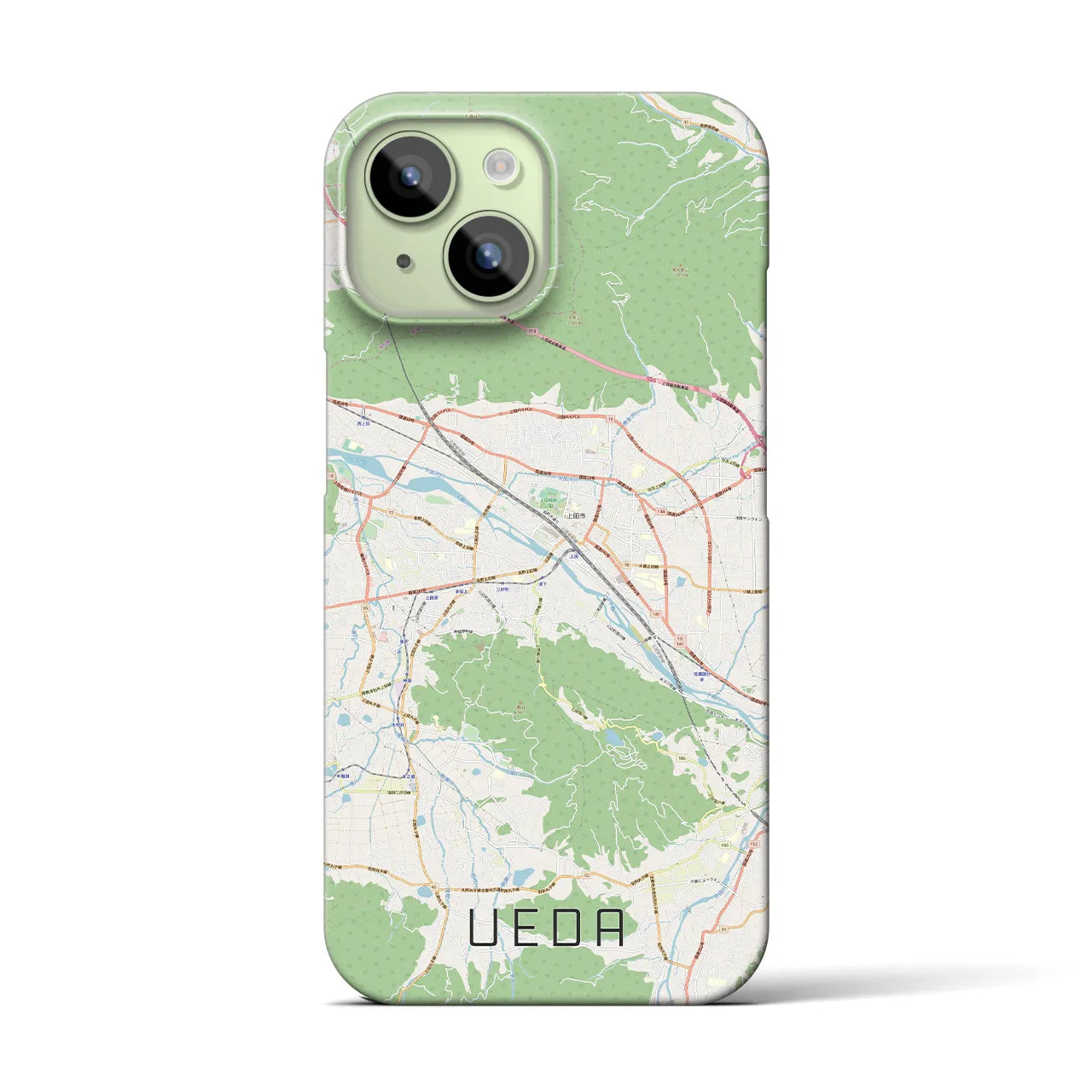 【上田(長野県)】地図柄iPhoneケース(バックカバータイプ)
