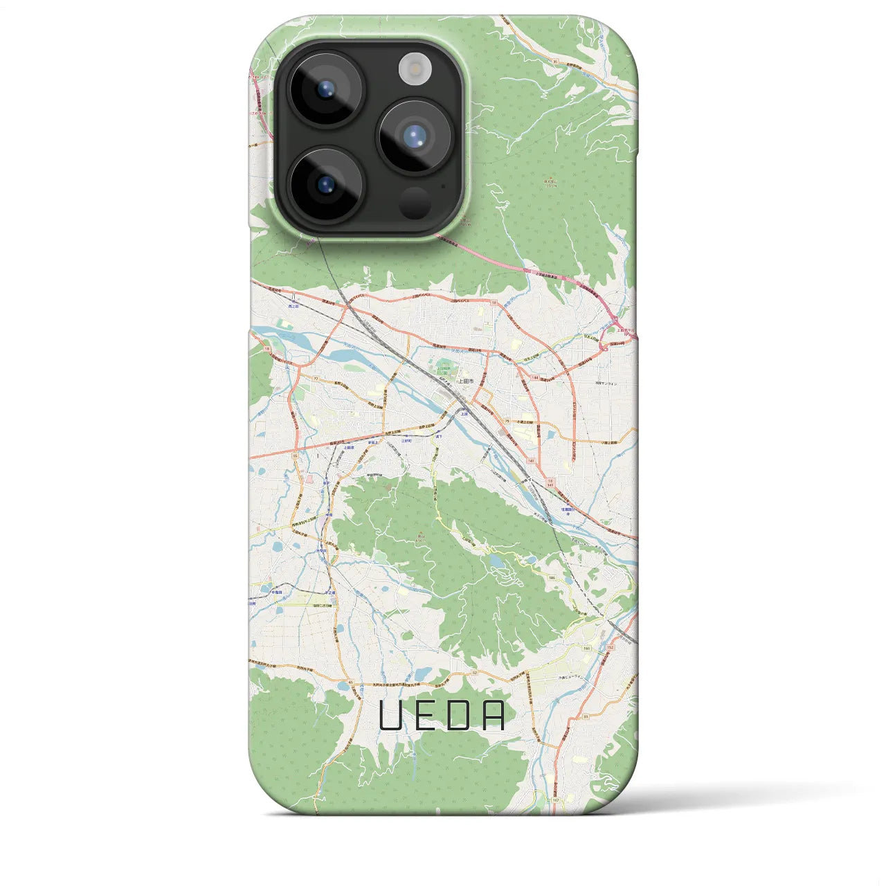 【上田(長野県)】地図柄iPhoneケース(バックカバータイプ)