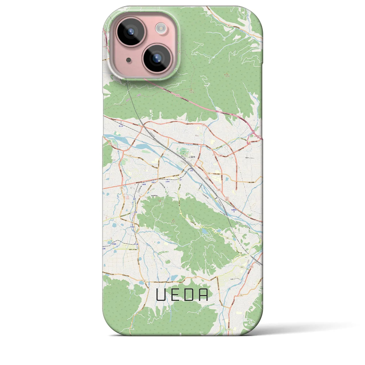 【上田(長野県)】地図柄iPhoneケース(バックカバータイプ)