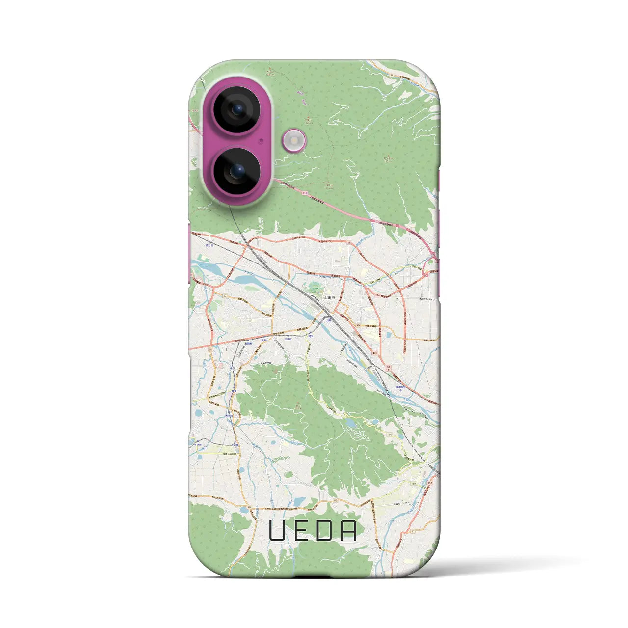 【上田(長野県)】地図柄iPhoneケース(バックカバータイプ)