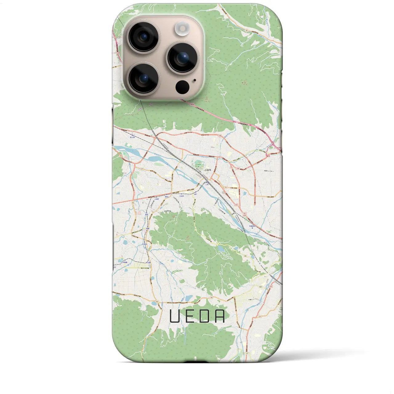 【上田(長野県)】地図柄iPhoneケース(バックカバータイプ)