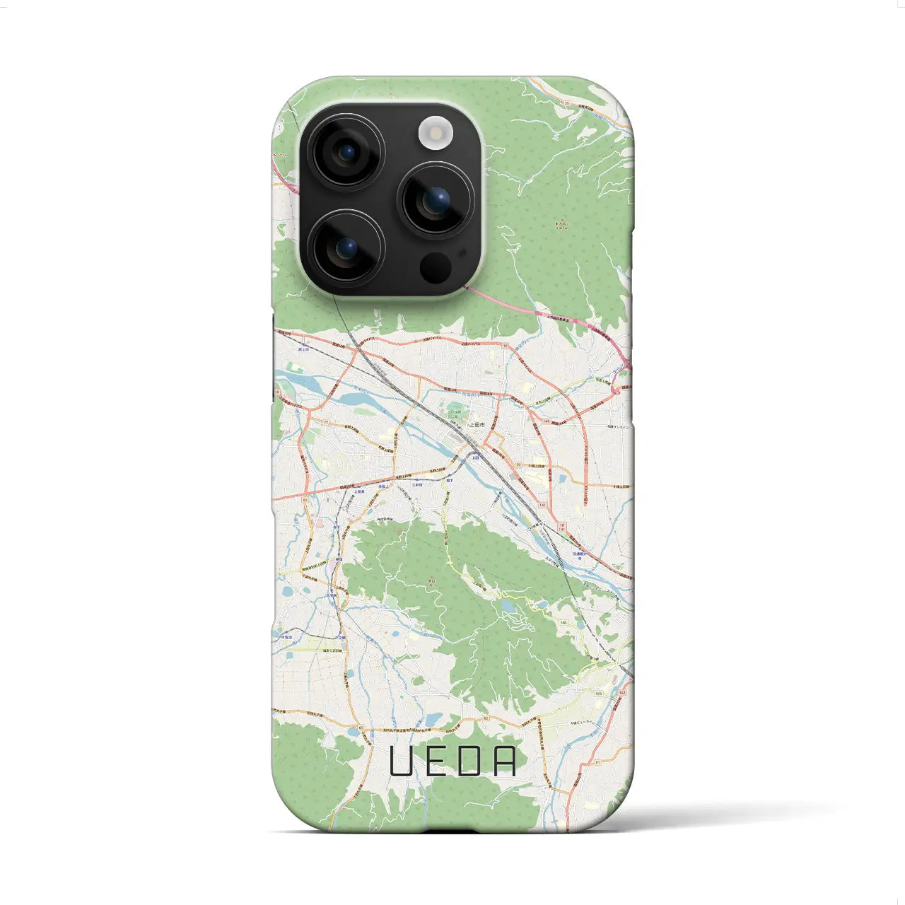 【上田(長野県)】地図柄iPhoneケース(バックカバータイプ)