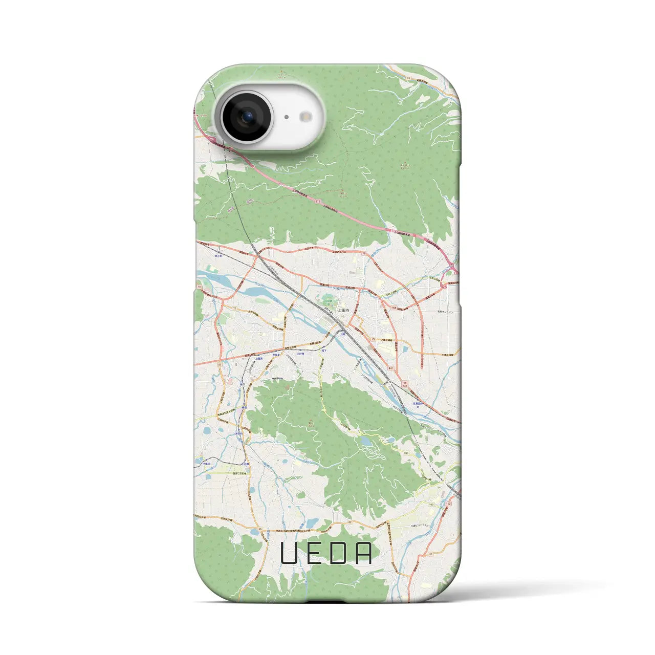 【上田(長野県)】地図柄iPhoneケース(バックカバータイプ)