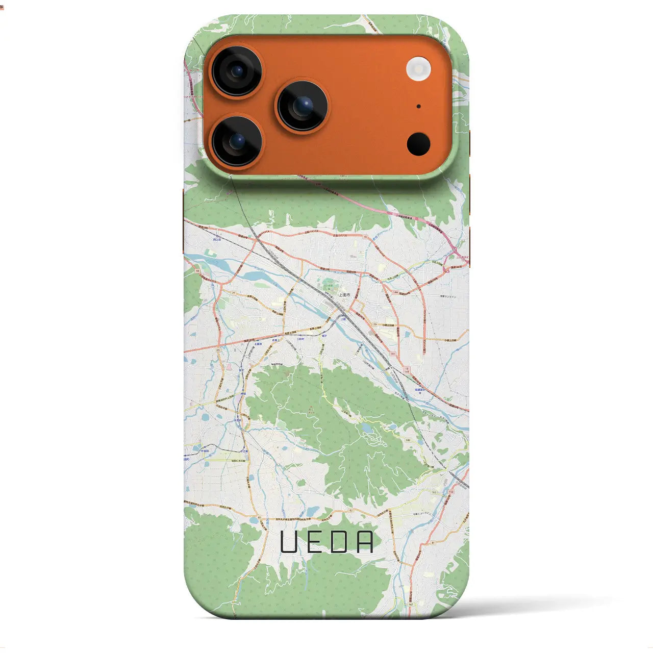 【上田(長野県)】地図柄iPhoneケース(バックカバータイプ)