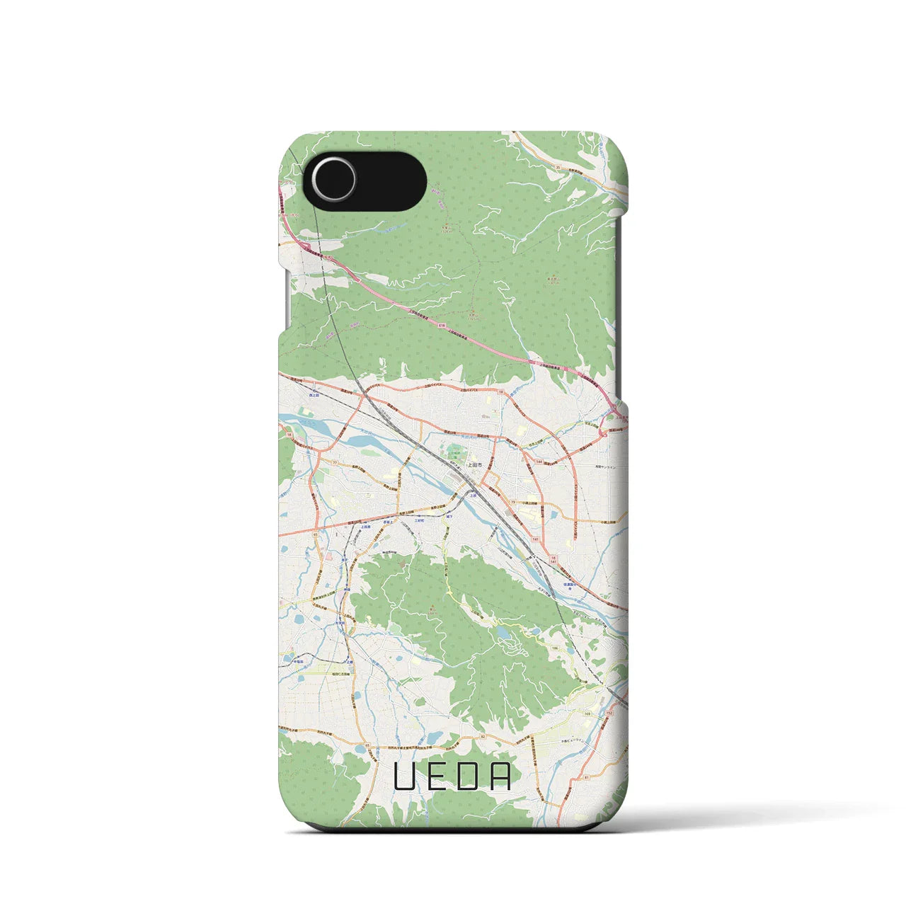 【上田(長野県)】地図柄iPhoneケース(バックカバータイプ)