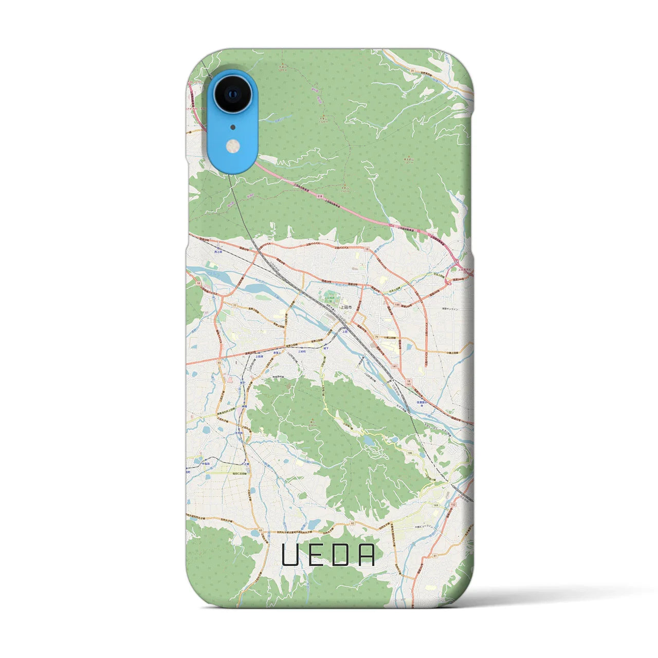 【上田(長野県)】地図柄iPhoneケース(バックカバータイプ)