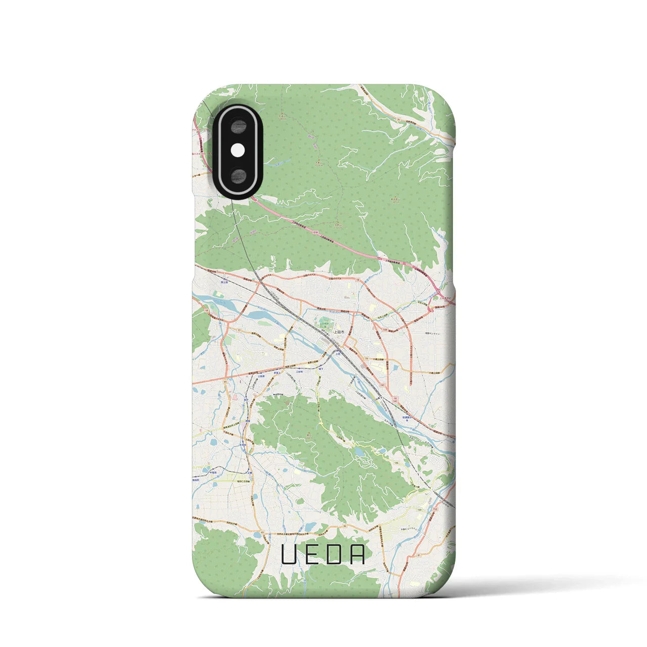 【上田(長野県)】地図柄iPhoneケース(バックカバータイプ)