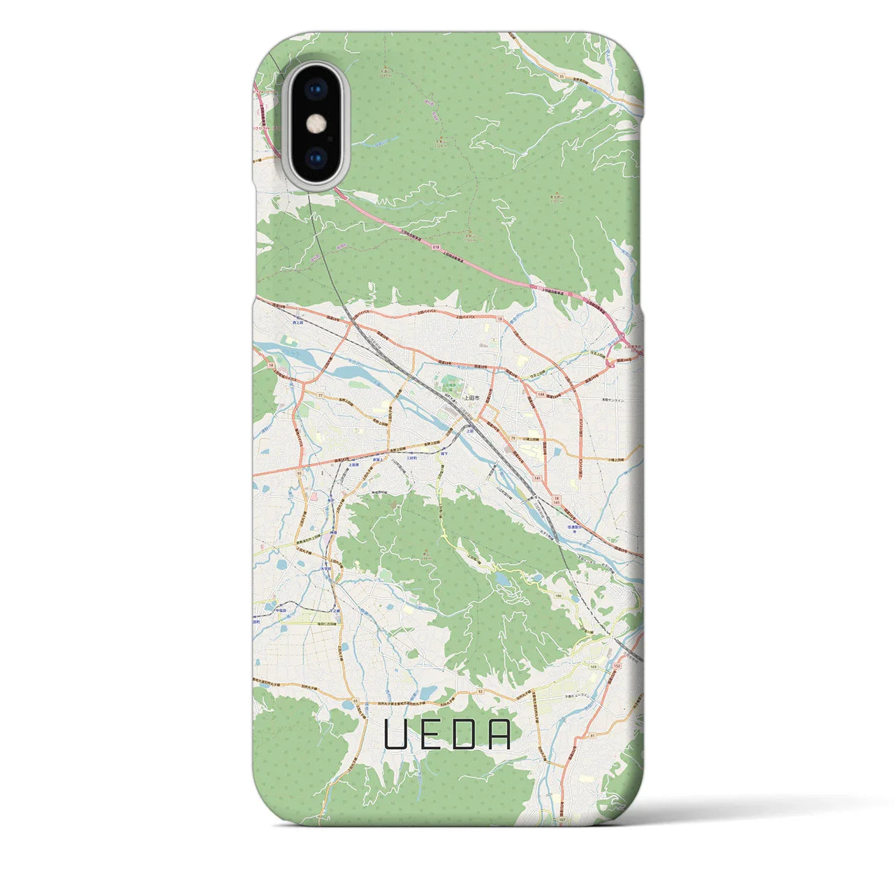 【上田(長野県)】地図柄iPhoneケース(バックカバータイプ)