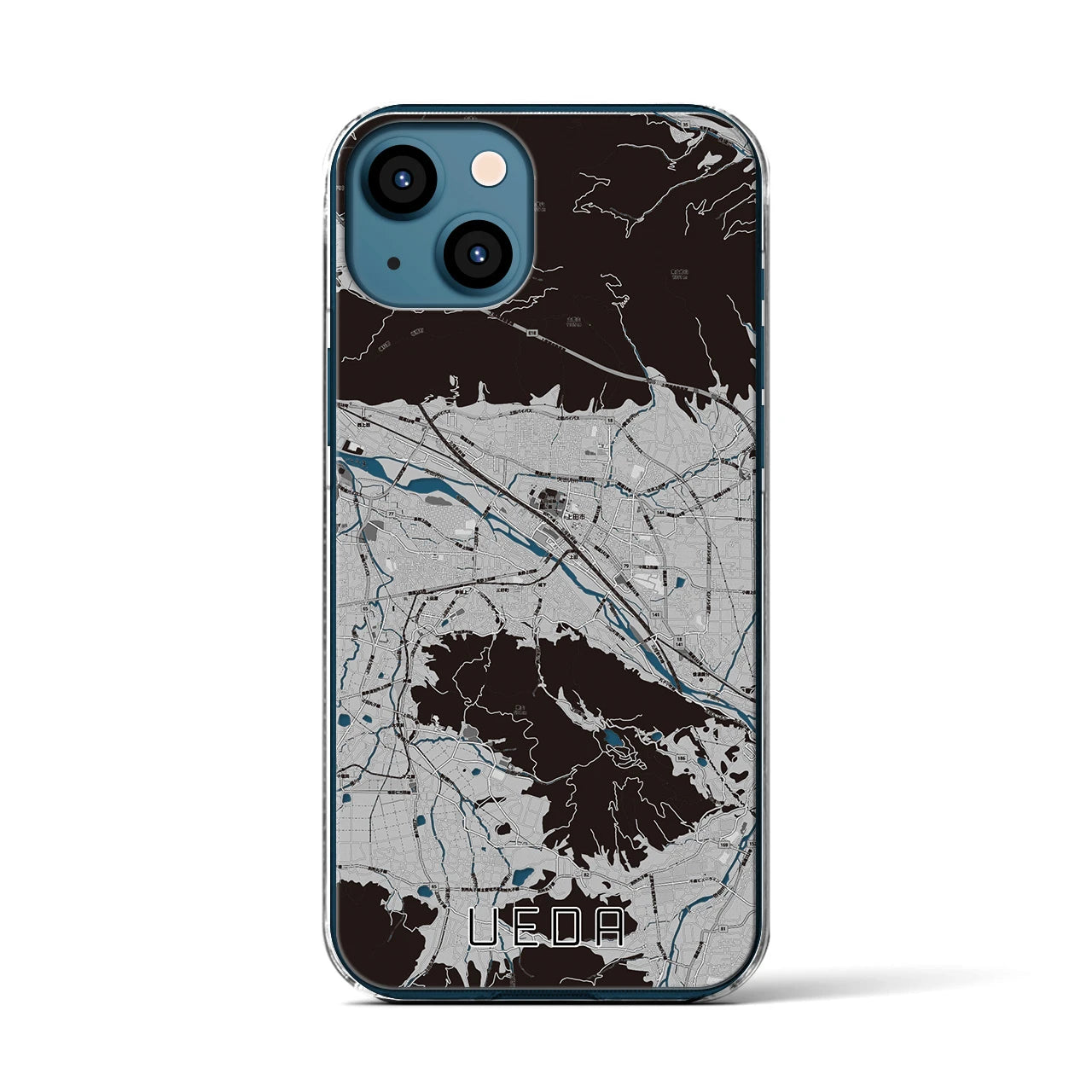 【上田(長野県)】地図柄iPhoneケース(クリアタイプ)