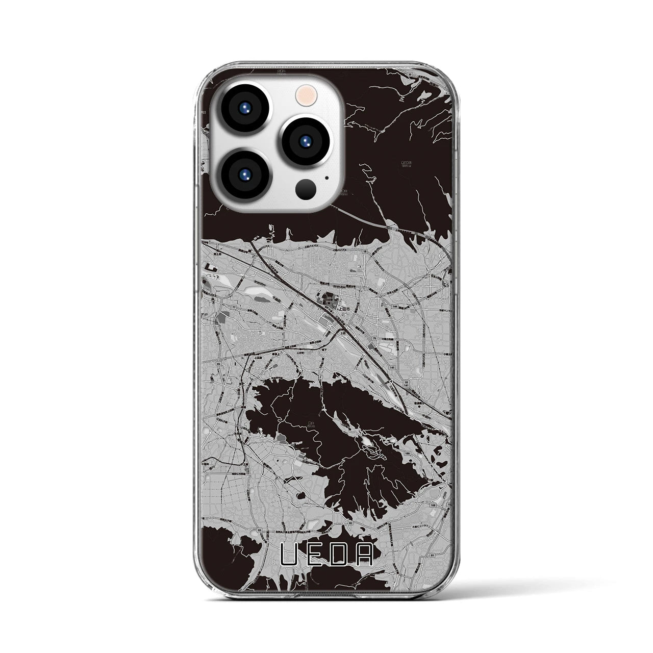 【上田(長野県)】地図柄iPhoneケース(クリアタイプ)