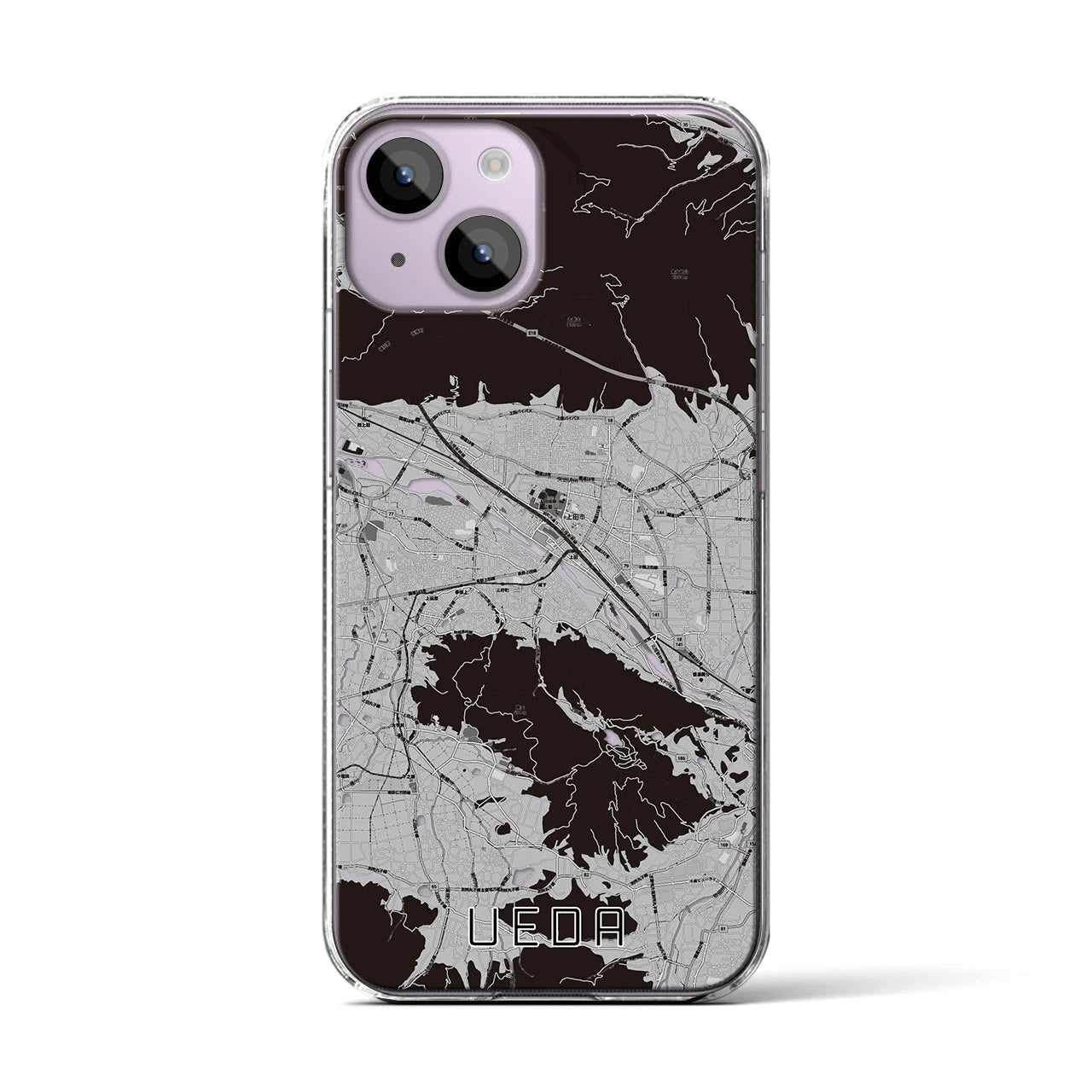 【上田(長野県)】地図柄iPhoneケース(クリアタイプ)