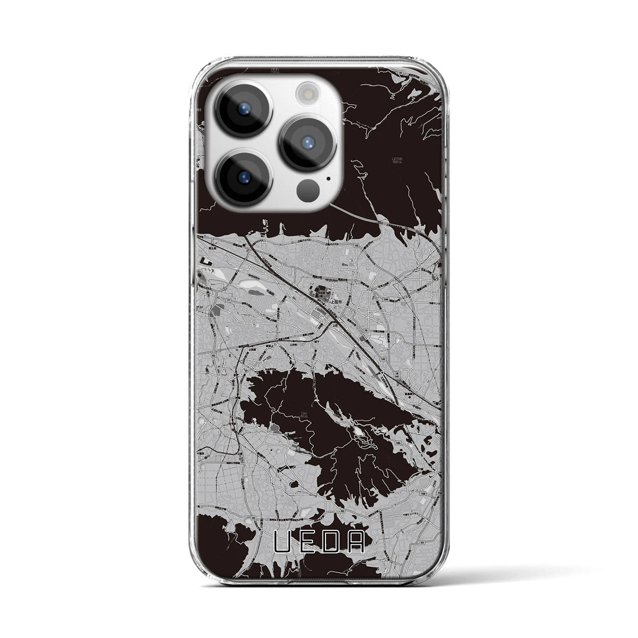 【上田(長野県)】地図柄iPhoneケース(クリアタイプ)