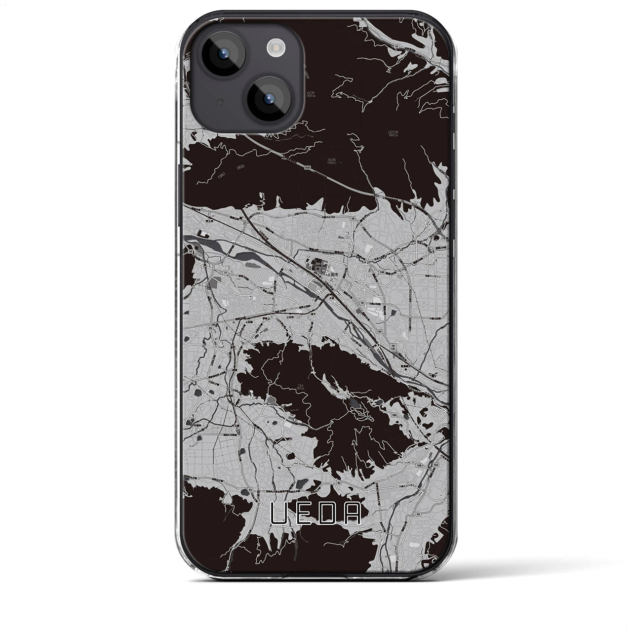 【上田(長野県)】地図柄iPhoneケース(クリアタイプ)