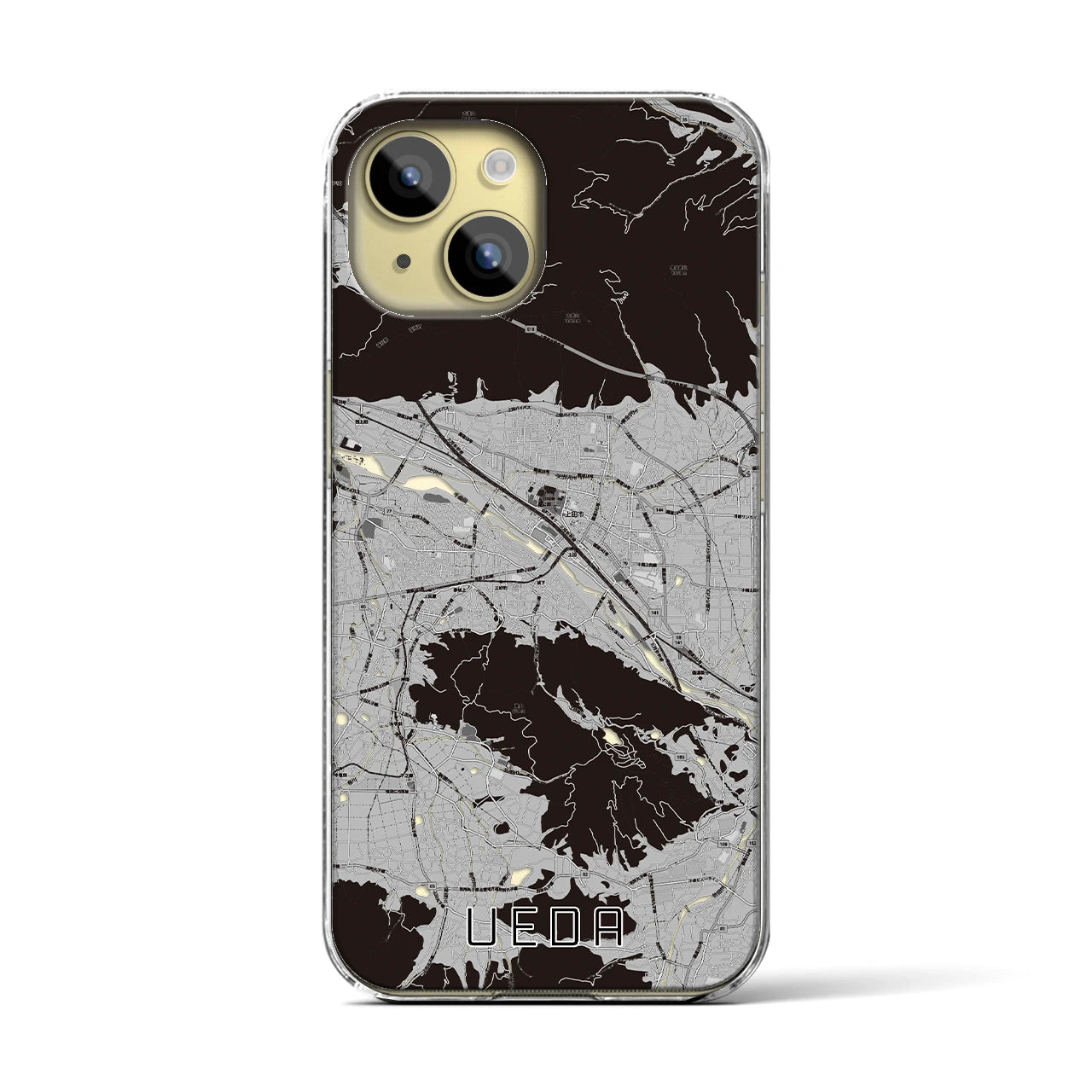 【上田(長野県)】地図柄iPhoneケース(クリアタイプ)