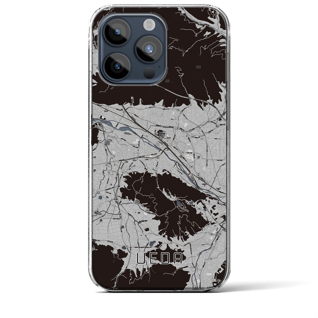 【上田(長野県)】地図柄iPhoneケース(クリアタイプ)