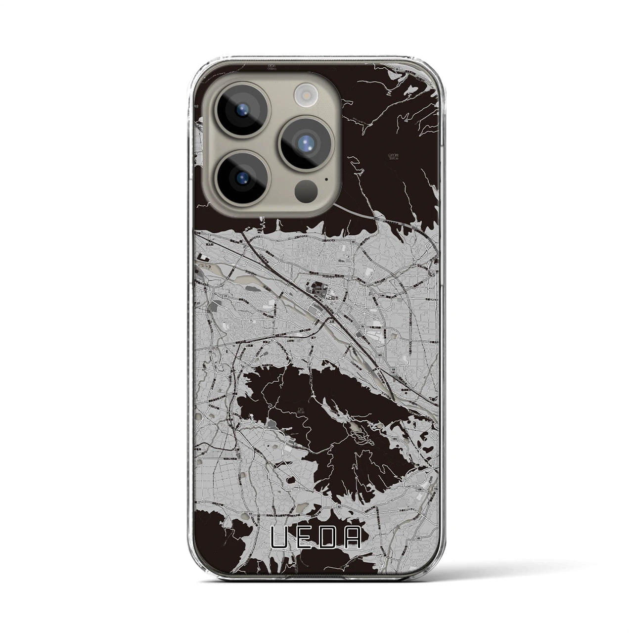 【上田(長野県)】地図柄iPhoneケース(クリアタイプ)