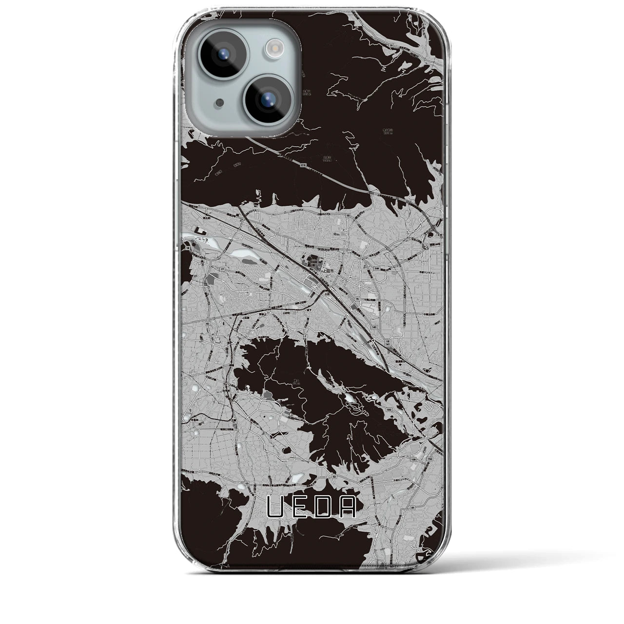 【上田(長野県)】地図柄iPhoneケース(クリアタイプ)