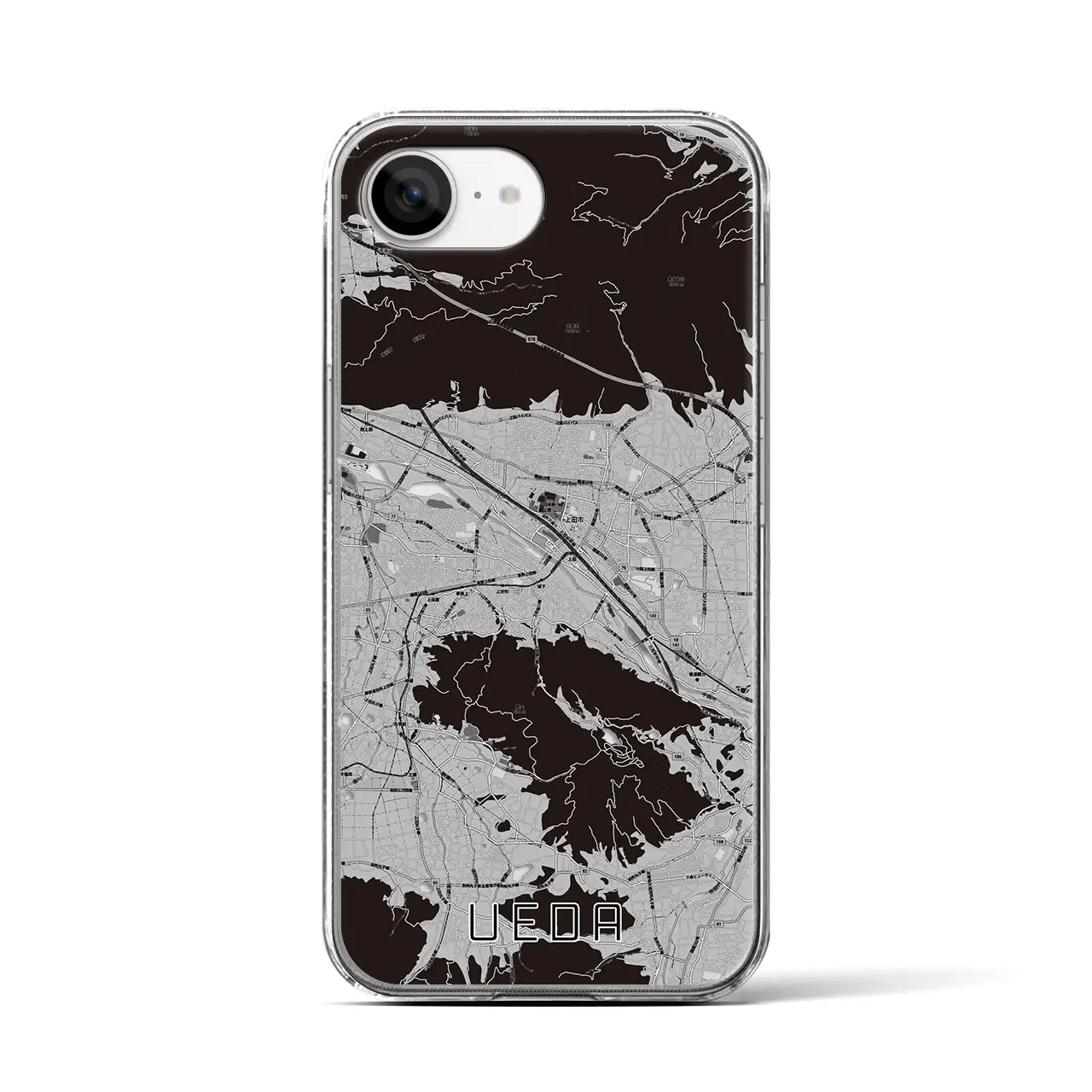 【上田(長野県)】地図柄iPhoneケース(クリアタイプ)