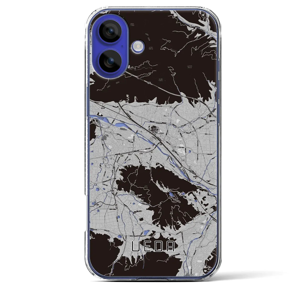 【上田(長野県)】地図柄iPhoneケース(クリアタイプ)