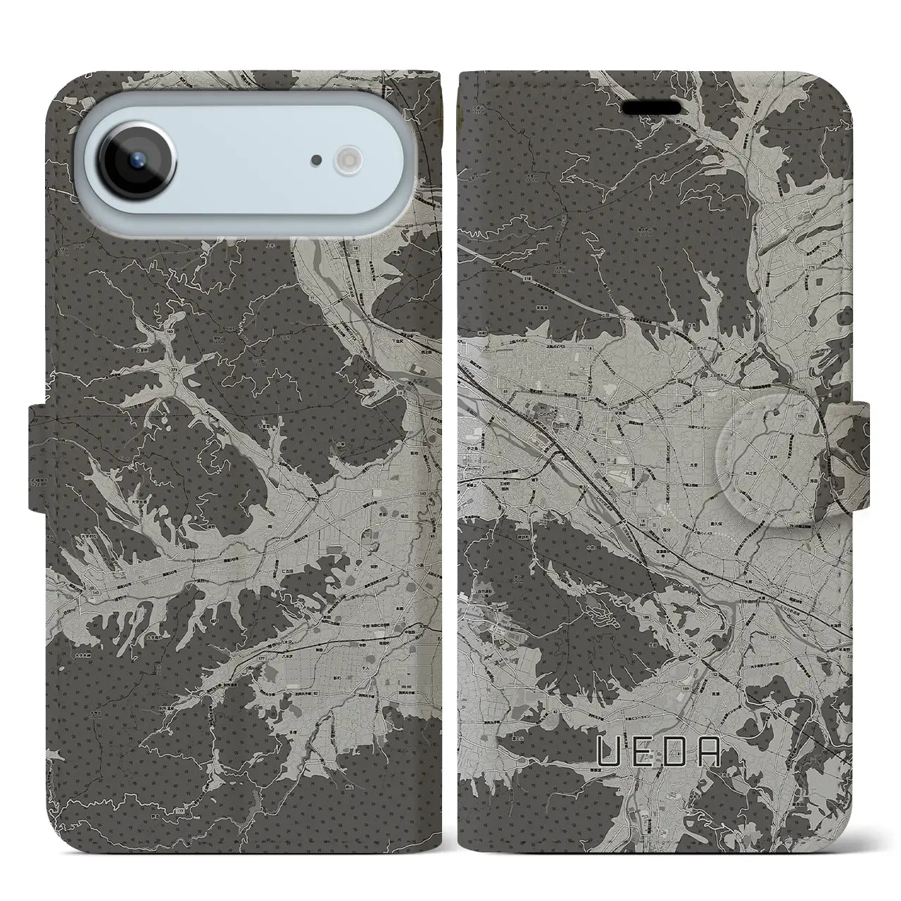 【上田(長野県)】地図柄iPhoneケース(手帳タイプ)