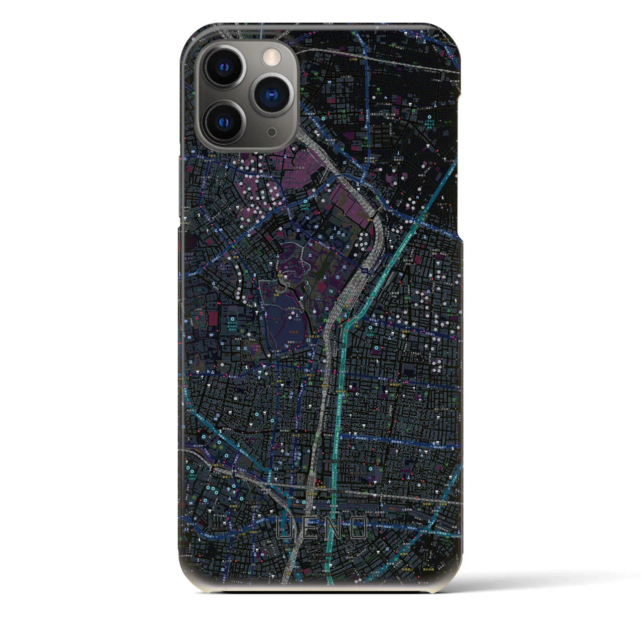【上野(東京都)】地図柄iPhoneケース(バックカバータイプ)