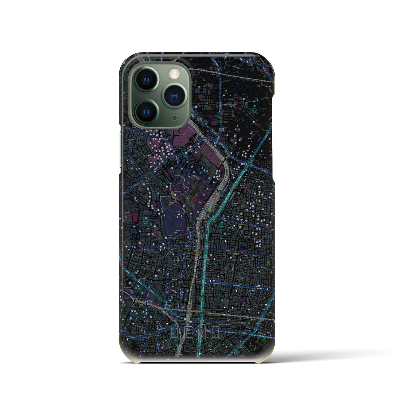 【上野(東京都)】地図柄iPhoneケース(バックカバータイプ)