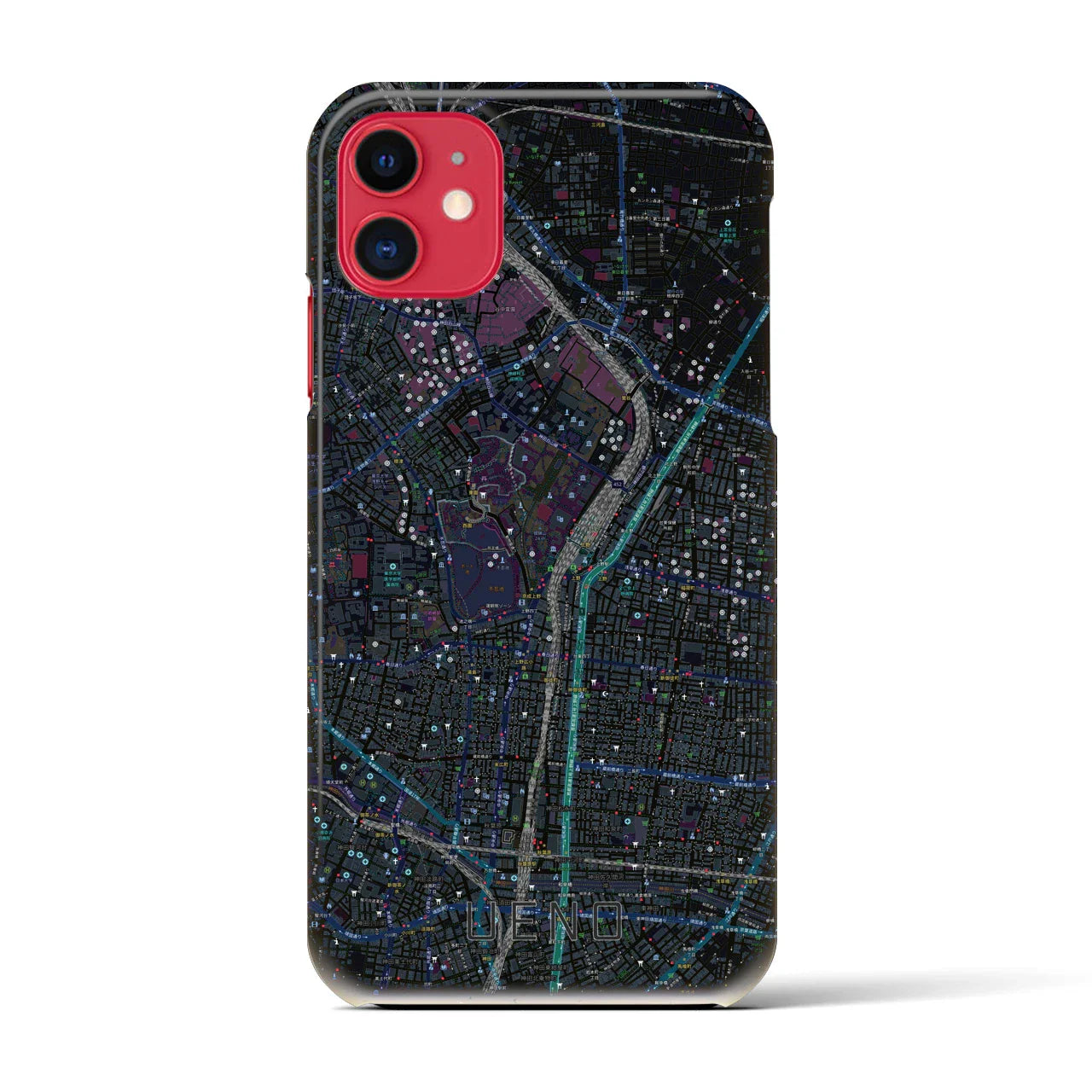 【上野(東京都)】地図柄iPhoneケース(バックカバータイプ)