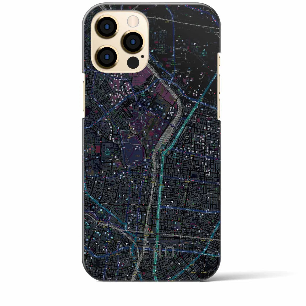 【上野(東京都)】地図柄iPhoneケース(バックカバータイプ)