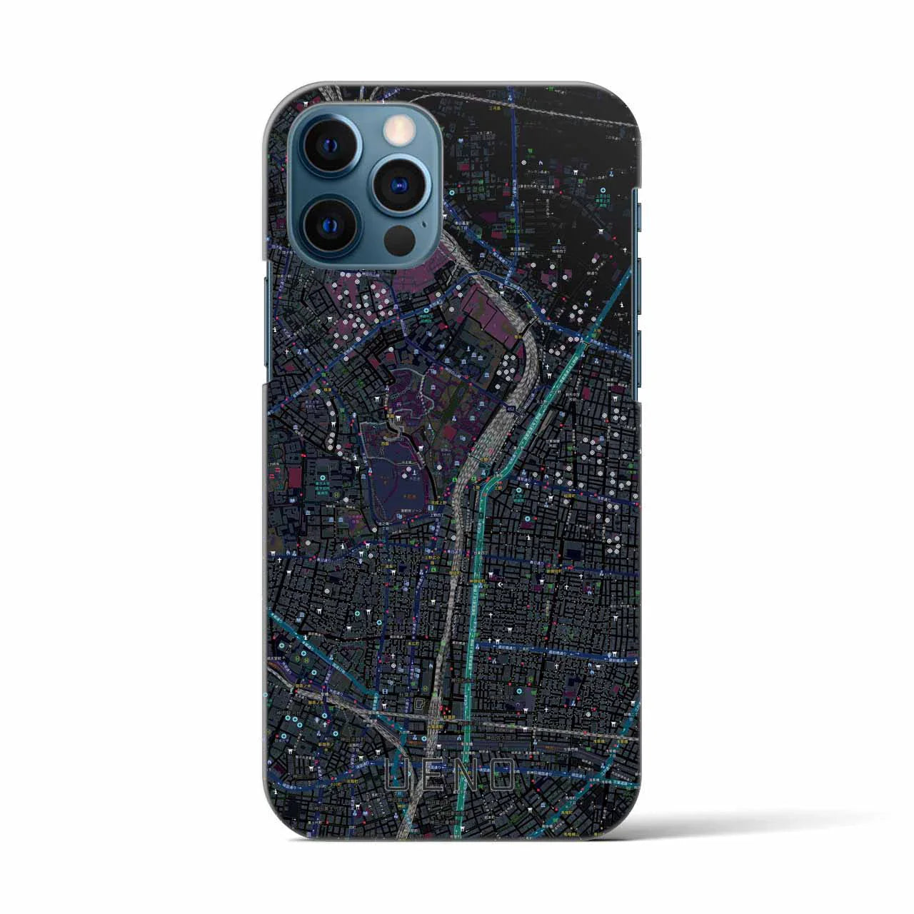 【上野(東京都)】地図柄iPhoneケース(バックカバータイプ)
