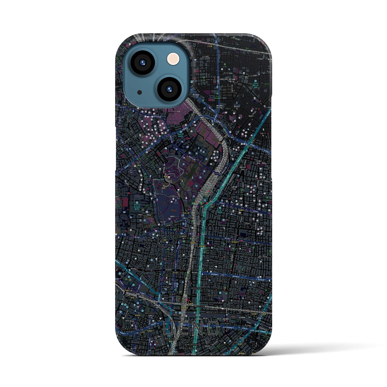 【上野(東京都)】地図柄iPhoneケース(バックカバータイプ)