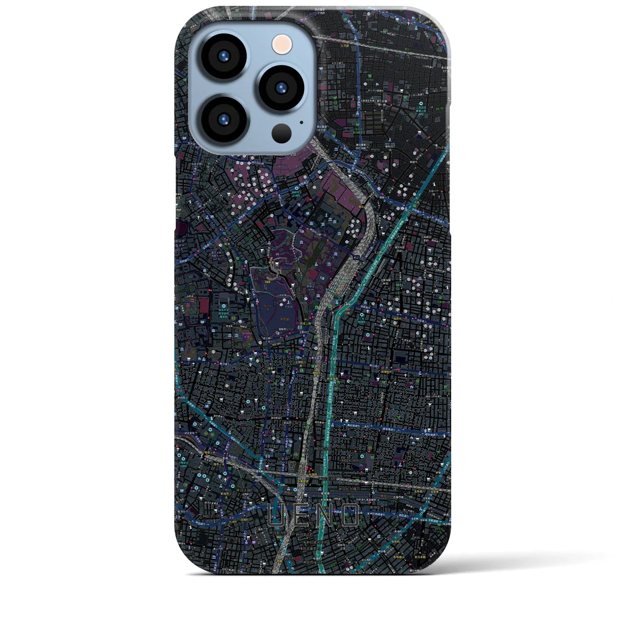 【上野(東京都)】地図柄iPhoneケース(バックカバータイプ)