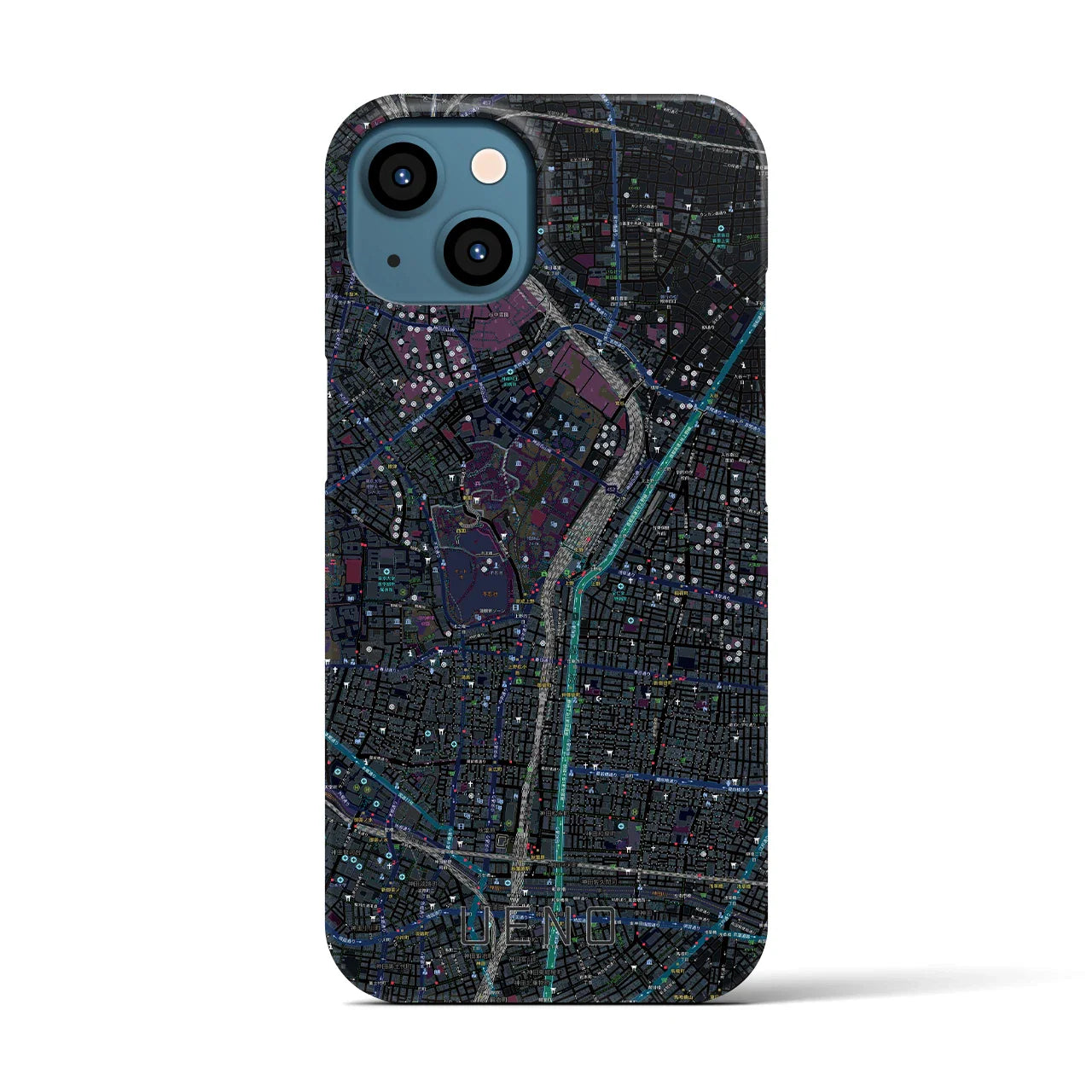 【上野(東京都)】地図柄iPhoneケース(バックカバータイプ)