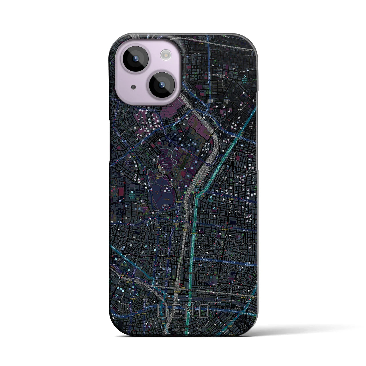 【上野(東京都)】地図柄iPhoneケース(バックカバータイプ)