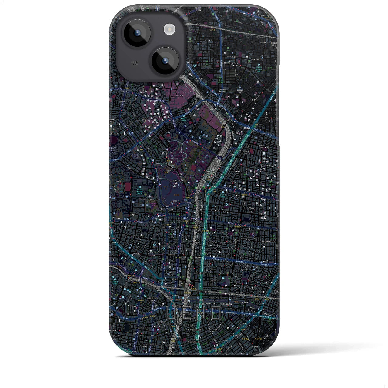 【上野(東京都)】地図柄iPhoneケース(バックカバータイプ)