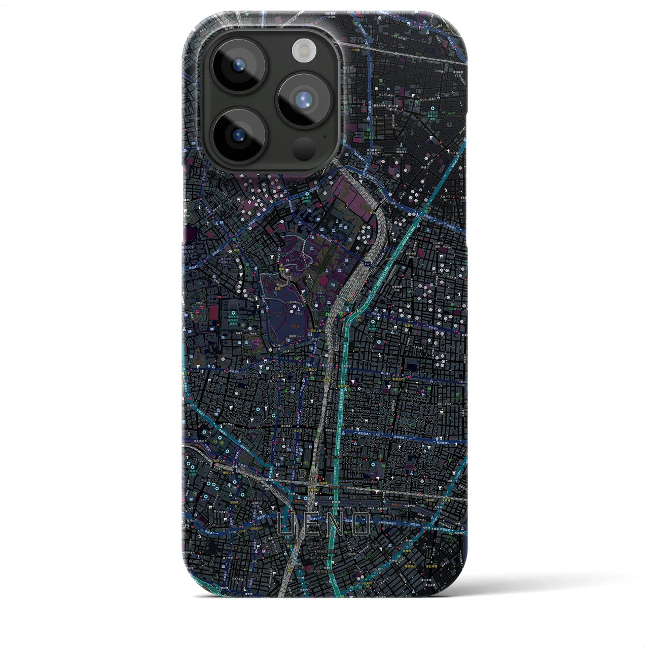 【上野(東京都)】地図柄iPhoneケース(バックカバータイプ)