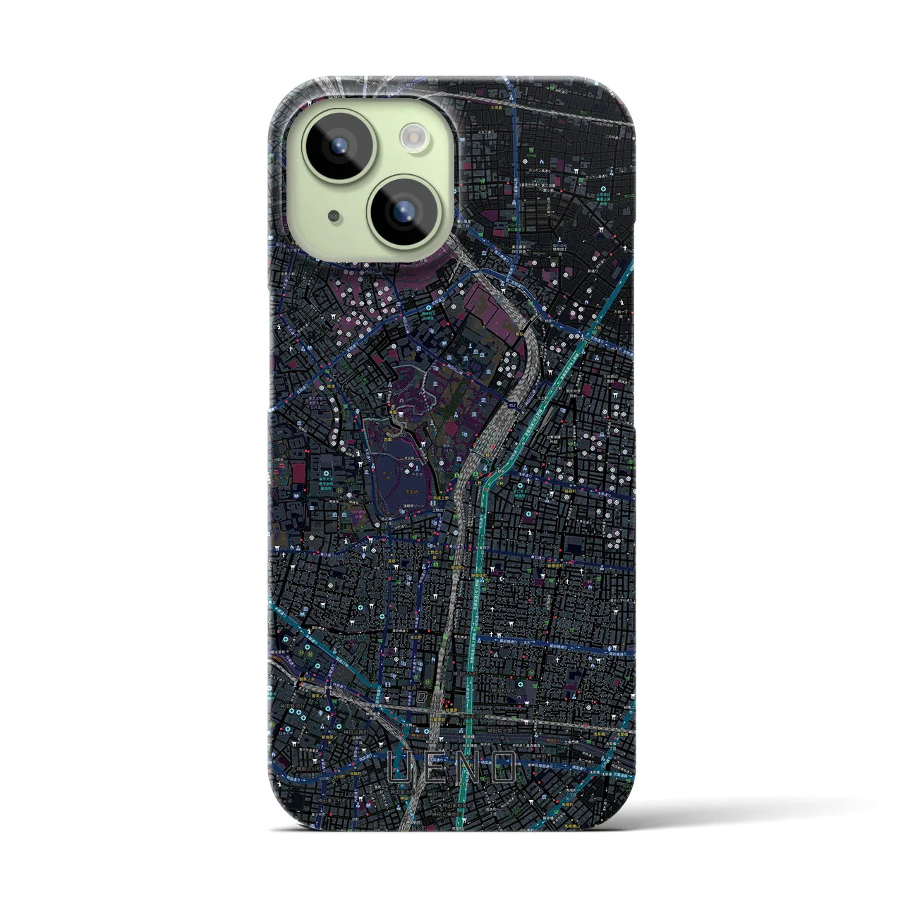 【上野(東京都)】地図柄iPhoneケース(バックカバータイプ)