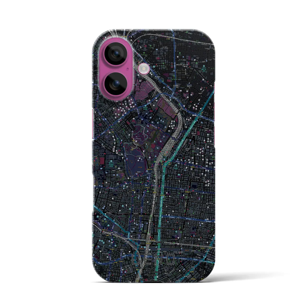 【上野(東京都)】地図柄iPhoneケース(バックカバータイプ)