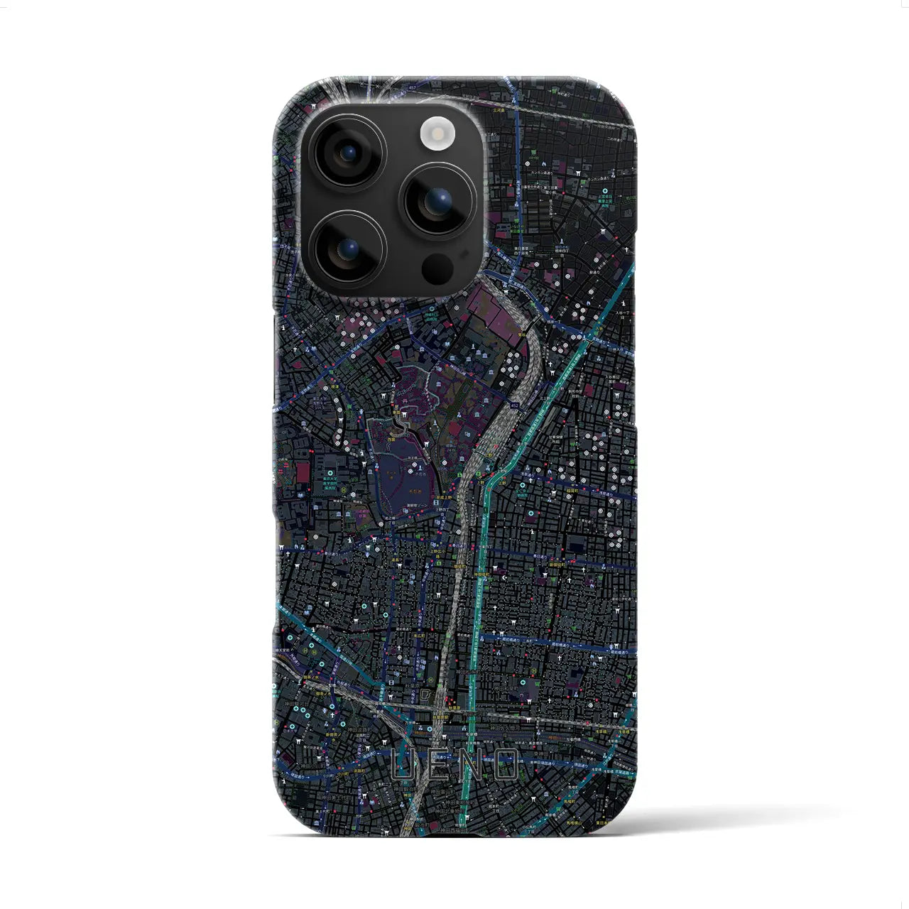 【上野(東京都)】地図柄iPhoneケース(バックカバータイプ)